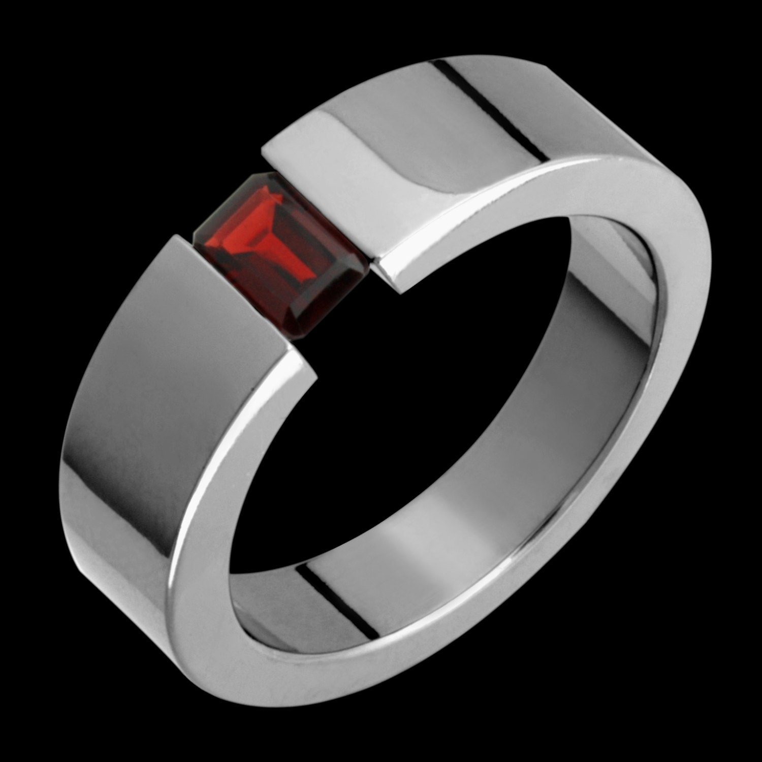 7mm Tension Set Titanium & Peridot Ring Custom Made | Etsy
