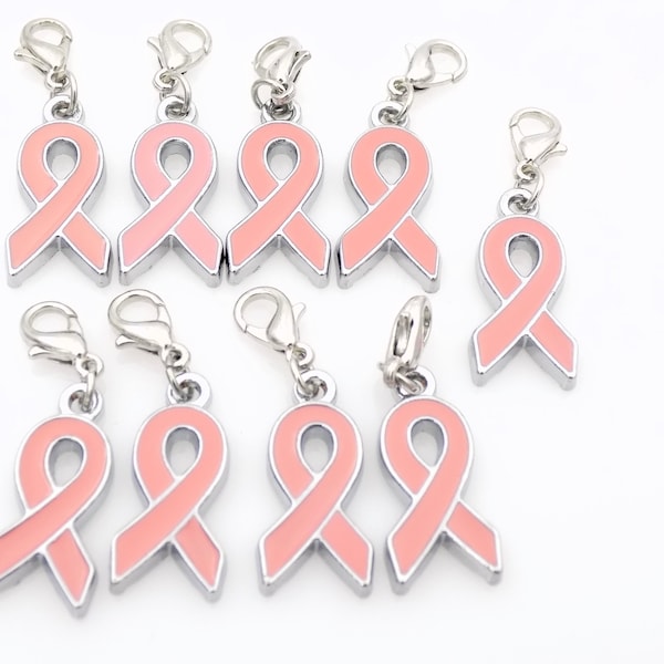 Breast Cancer Awareness Charms with Clasps