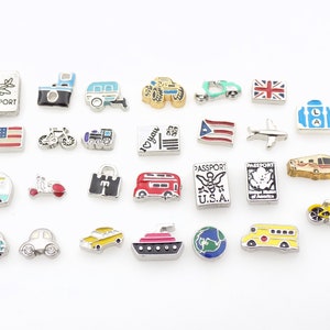 Floating Charms 9pc Set, Cruise Ship Floating Charms, for Glass Locket