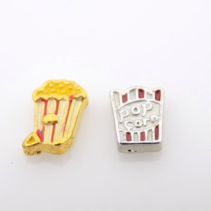 Movie Night - Popcorn Themed Floating Locket Charms Every Charm shown in the photo for a total of 2