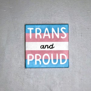 Trans Pride Flag — Hand-painted Mini Acrylic Painting