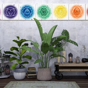 7 Chakras Printable Wall Art, Chakra Printables, Chakras, Wall Art, Zen, Yoga