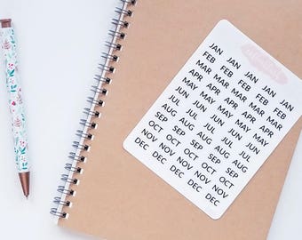 Mini Month Stickers - Modern Font/Bullet Journal Stickers