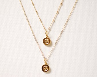 Gold Layering Yoga Ohm Necklace- 14k gold Yoga Charm, Initial Personalized,Zen Necklace,Workout Jewelry,Yoga Jewelry,ohm ohm,omkara necklace