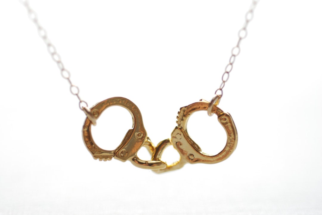 Gold Handcuff Necklace 18k Gold Handcuffs Handcuff Etsy