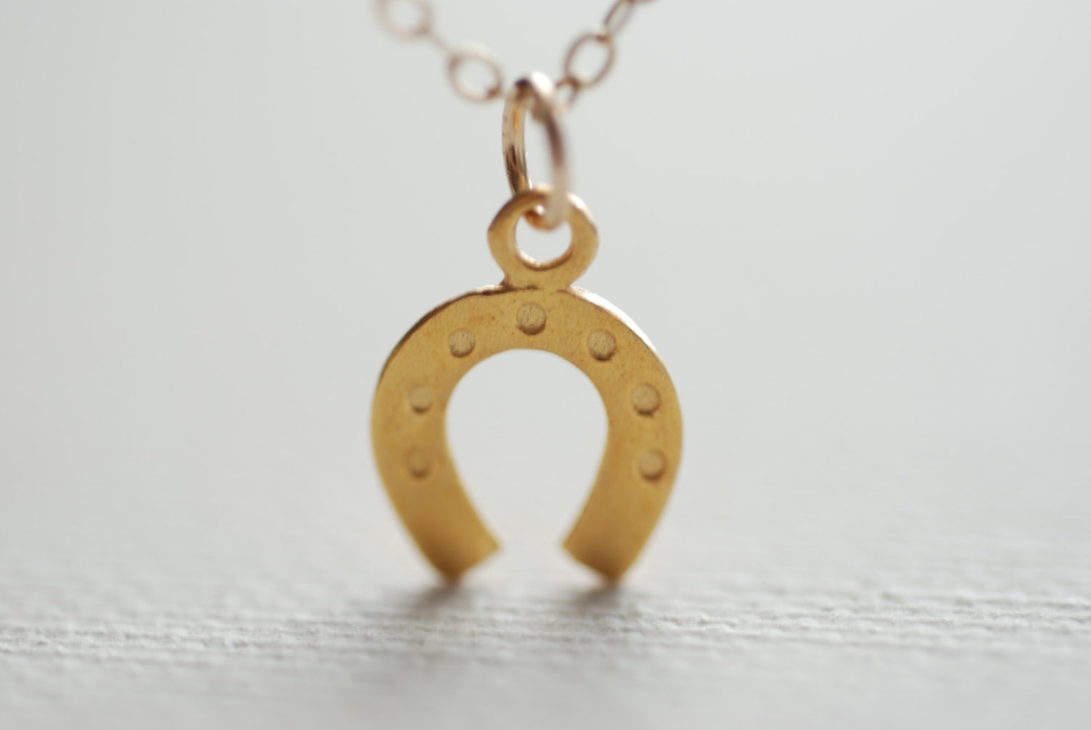 Gold Horseshoe Necklace 24k Gold Horseshoedainty Etsy