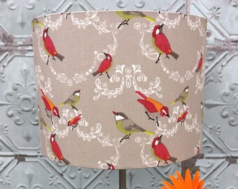 Little French Birds Fabric covered Lampshade