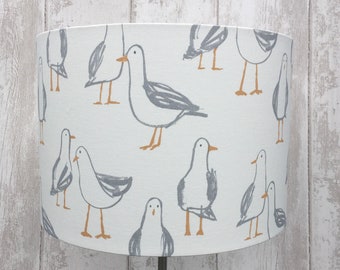 Simple seagull study- Fabric covered lampshade.