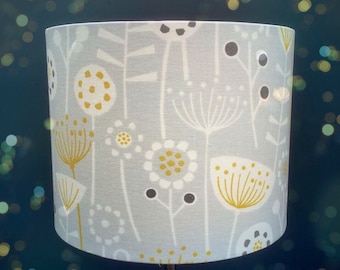 Scandi style Flowers and seed heads lampshade.. Comes in  15cm - 40cm diameter sizes.