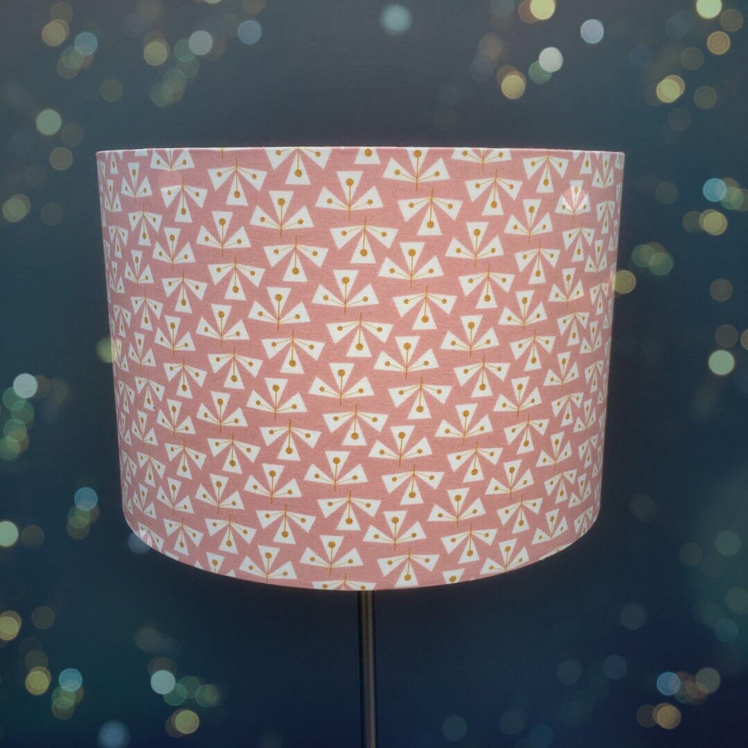 Dusky Pink And White Fabric Covered Lampshade 15cm Up To 35cm Dusky Pink And White Fabric Covered Lampshade 15cm Up To 35cm Diameter Fit Lampbase Or Ceiling