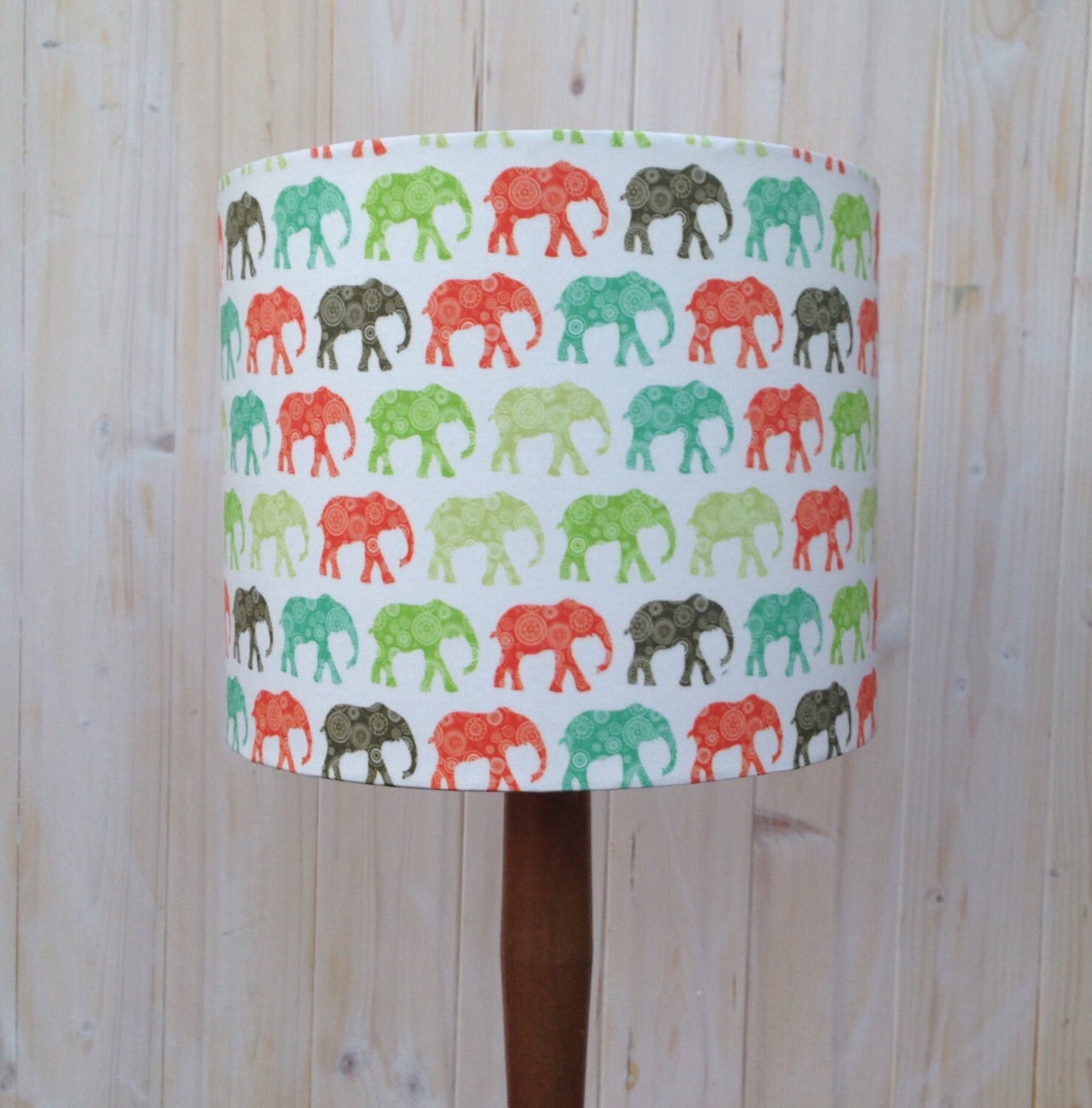 Colourful Elephant Parade Fabric Covered Lampshade Etsy Australia