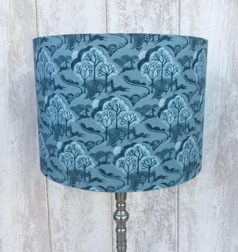 Deers in the Trees Fabric covered lampshade 15cm diameter up to 35cm diameter . image 5