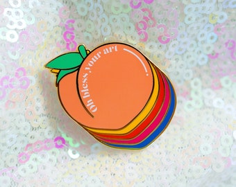 Oh Bless Your Art Georgia Peach Enamel Pin - Limited Edition