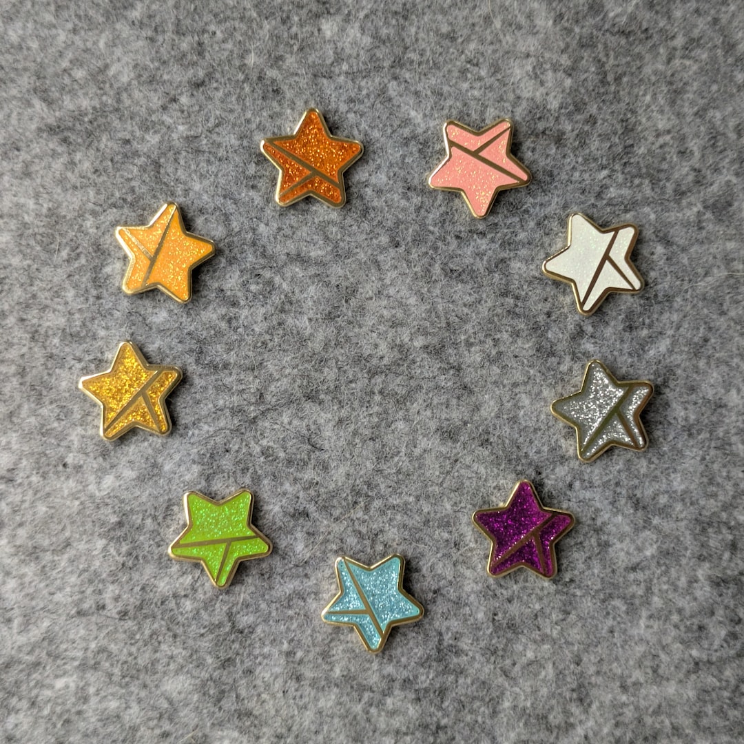 Star Pin Rcm Glitter Paper Star Pins - Etsy