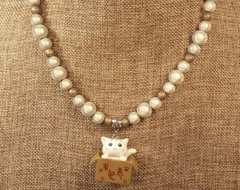 Kitty Cat in a Box Necklace