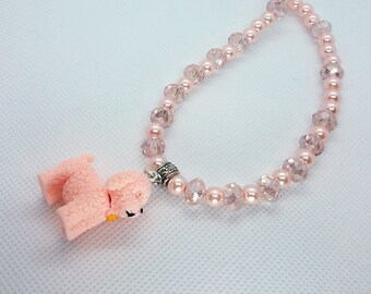 Pink Puppy Dog Necklace