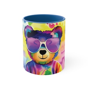 Teddy Bear Watercolor - Accent Coffee Mug, 11oz