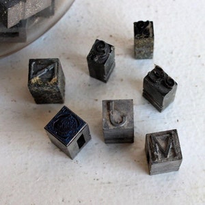 Vintage Letterpress Printing Press Letters, Pick Your Letters, Metal Blocks, Alphabet, Numbers, Punctuation Marks