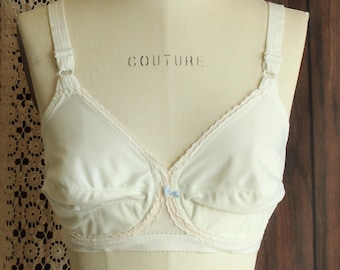 Sujetador vintage de los años 80 y 90, blanco, talla 36C, Playtex Cross Your Heart #754, con soporte bajo la copa y aros.
