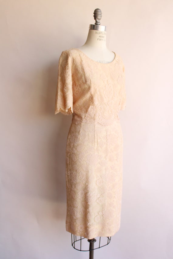 Vintage 1960s Dress, Pink Illusion Lace Fluttery … - image 5