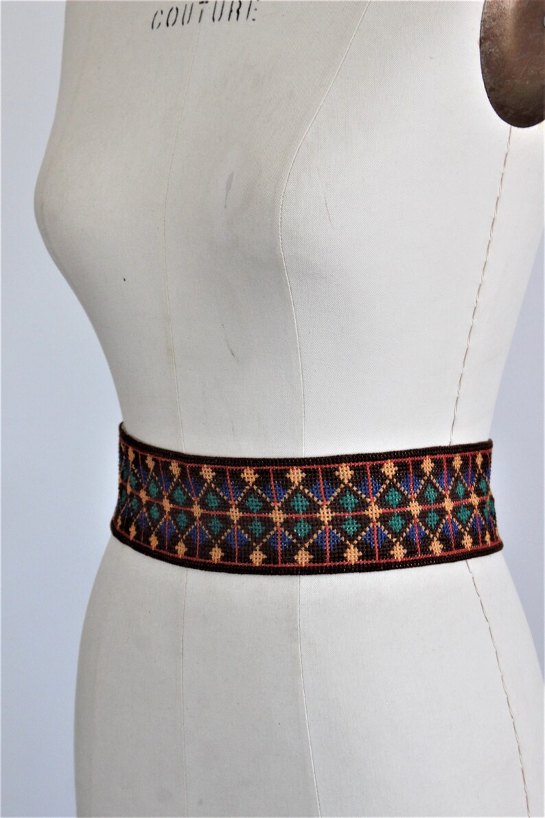 Vintage 1920s Belt / Native American Style Wide Belt / Tribal | Etsy