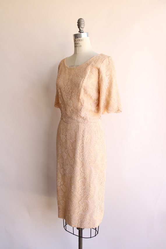 Vintage 1960s Dress, Pink Illusion Lace Fluttery … - image 8