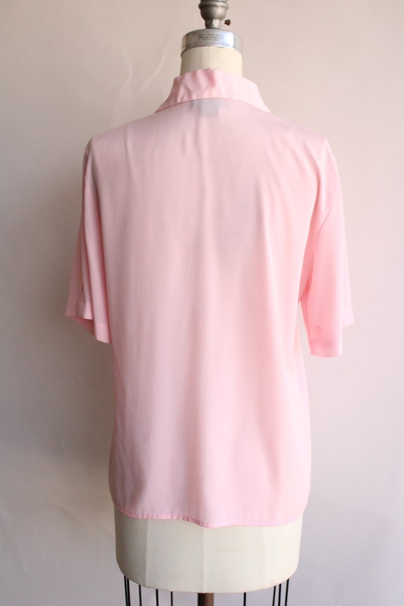 Vintage 1980s Blouse, Pink Dagger Collar with Poc… - image 10