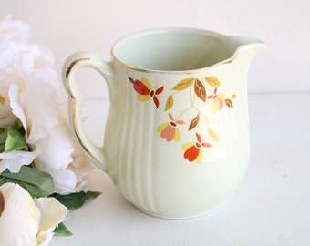 Vintage 1960s PItcher, Halls Superior Autumn Leaf Kitchrn Water Jug or Decanter