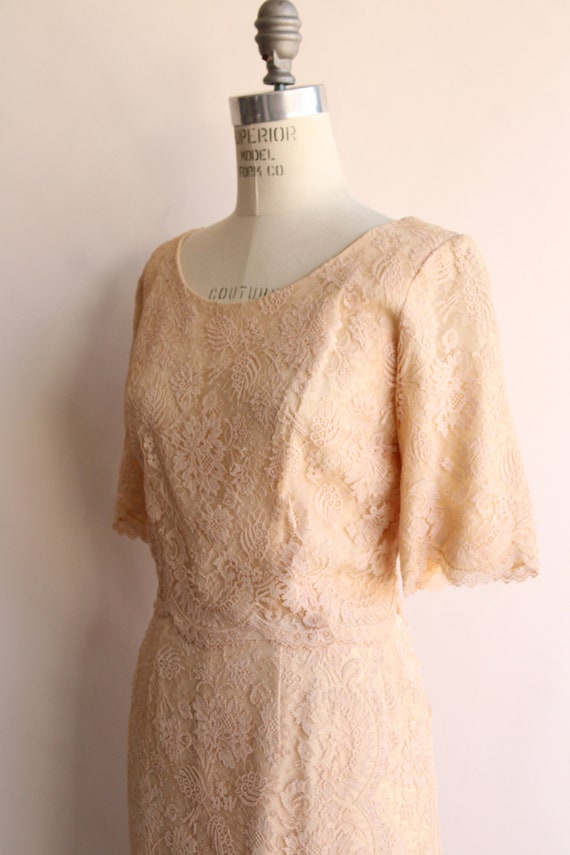 Vintage 1960s Dress, Pink Illusion Lace Fluttery … - image 7