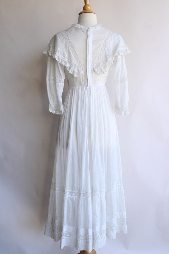 Vintage Antique Edwardian White Dress, 1900s 1910s Co… Gem