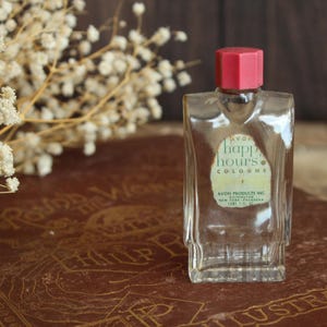 Vintage 1940s Cologne Bottle, Avon Happy Hours, 1 oz, Collectible Perfume or Fragrance