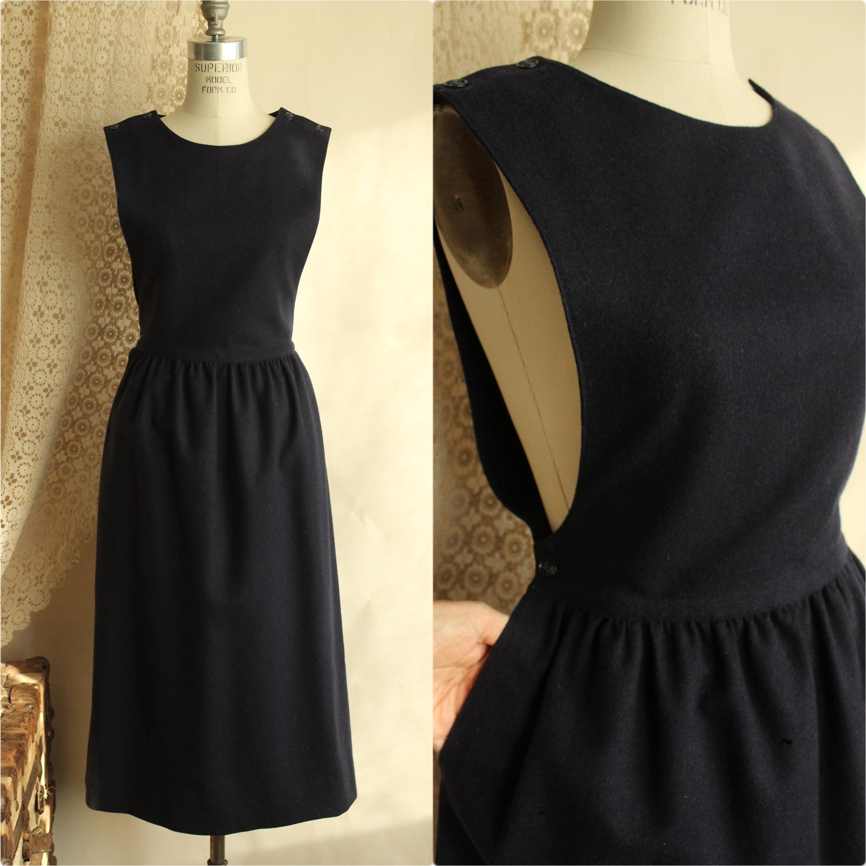 chinese dress ladies Goldie Merino Wool Ponte Pinafore - Washed Navy  Goldie Ponte Pinafore