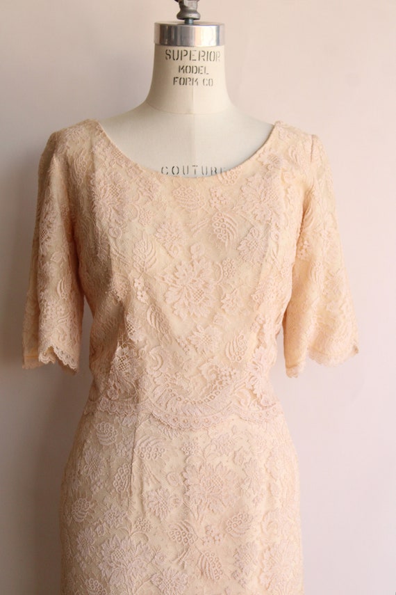 Vintage 1960s Dress, Pink Illusion Lace Fluttery … - image 2