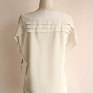 Vintage 1980s Blouse, NWT Kaki Roberts Winter White Shirt, Size Medium image 10