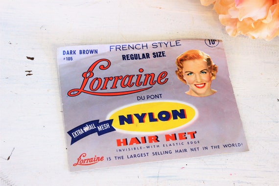 Vintage 1950s Hair Net / Lorraine Dark Brown Nylon