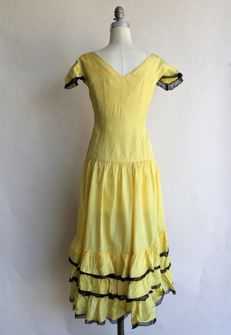 Vintage 1950s Can Can Dance Dress / Yellow and Black Cancan - Etsy