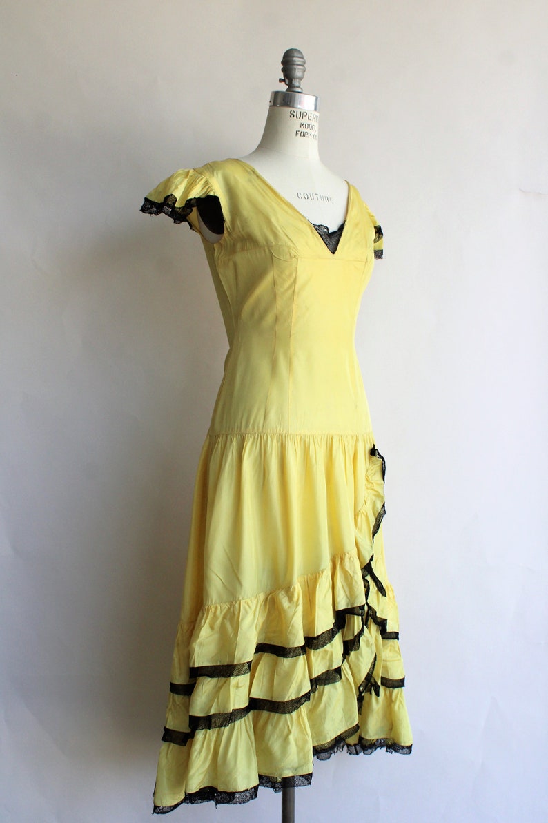 Vintage 1950s Can Can Dance Dress / Yellow and Black Cancan - Etsy