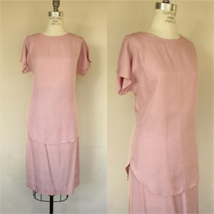 Vintage 1980s Skirt and Blouse Set, Campus Casuals Pink Separates, Two Piece Outfit