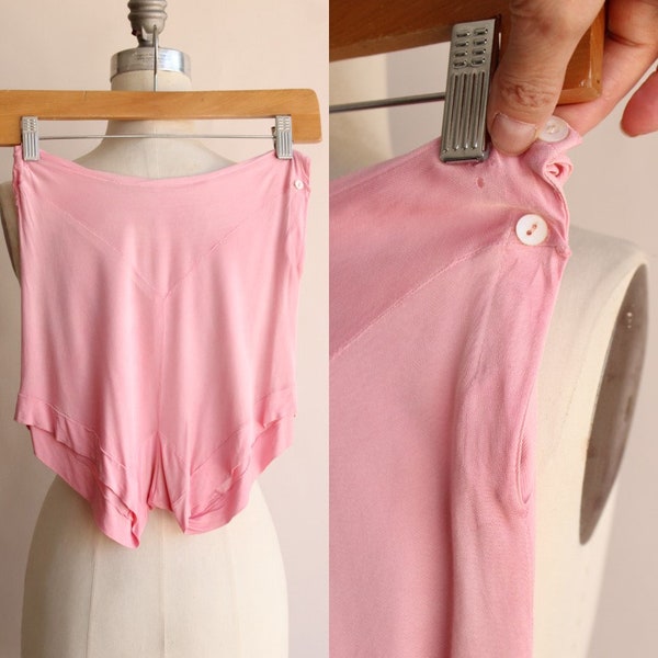 Vintage 1940s Panty, Pink Highwaisted Tap Pant, High Waist Underwear