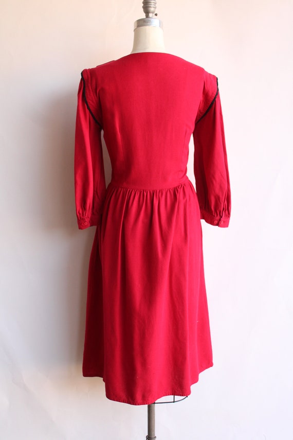 Vintage 1980s Dress, Joanie Char Red Silk Shirtwa… - image 9