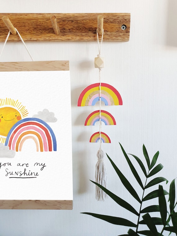 Rainbow Wall Hanging | Hand Made Clay Rainbow Decoration | Nursery Decoration | Clay Wall Hanger