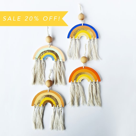 Rainbow Wall Hanging | Hand Made Clay Rainbow Decoration | Nursery Decoration | Clay Wall Hanger | SALE 20% OFF