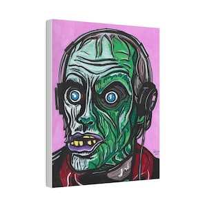 Day of the Dead Bub Zombie Portrait Matte Canvas Stretched