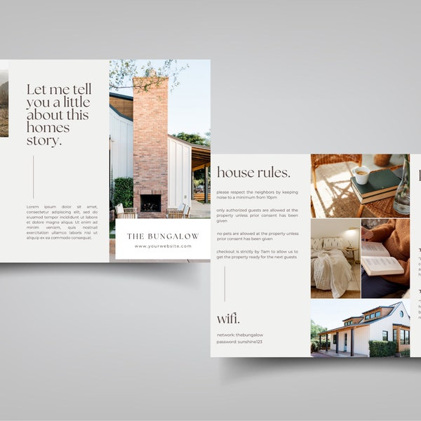 AirBnB, Vacation Rental, Holiday Home | Guest Brochure | Personalize with your details!