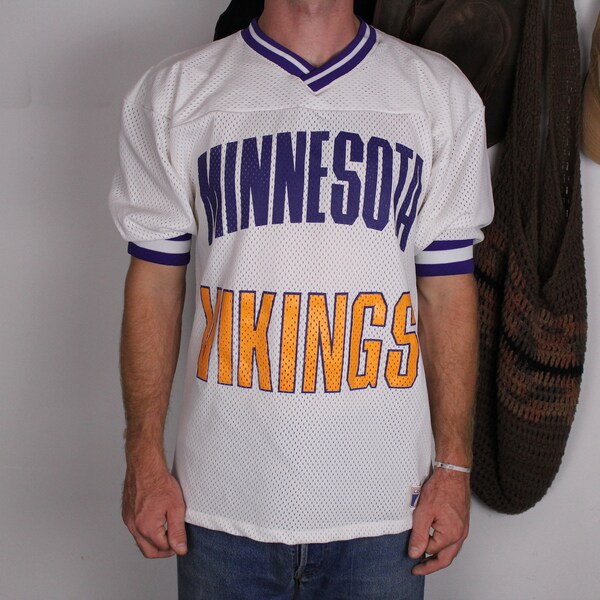 Vintage Minnesota Vikings - Logo 7- White Mesh Jersey