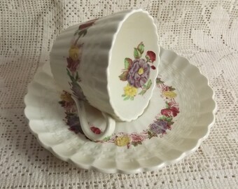 Discounted Copeland Spode Rose Briar demitasse - crazing in the glaze - antique earthenware -