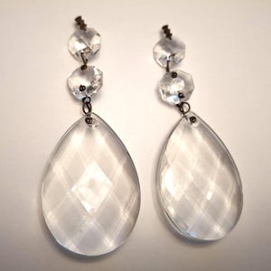 Two Crystal chandelier parts  brass and quality crystal, repair your 1800s or early 1900s chandelier - or upcycle into a holiday ornament