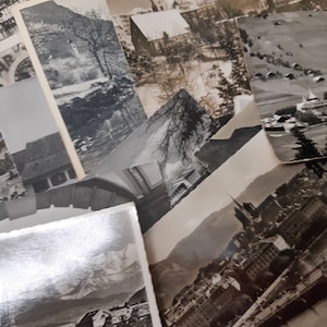 Cartes postales anciennes suisses de tourisme en noir et blanc sur papier glacé des années 40 à 60... cartes postales anciennes - souvenirs touristiques - Suisse