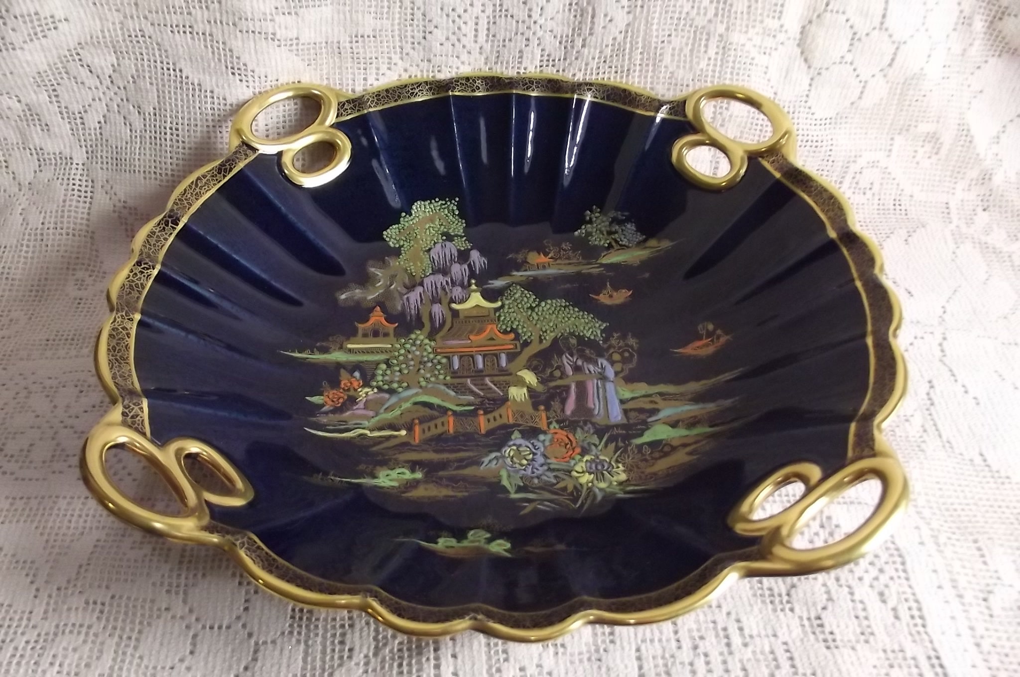 CROWN DEVON クラウンデボン　プレート　ストックホルム 英国から届いたクリーム色のアンティーク陶磁器、クラウンデボン