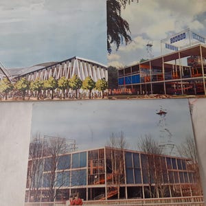 Cartolina postale annullata e timbrata dell'Esposizione Universale di Bruxelles del 1958 dal Belgio - Esposizione Universale - Collezione dell'Esposizione Universale - Cartoline d'epoca - Padiglioni